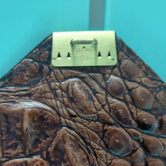 Vintage Brown Crocodile Embossed Handbag 60s - Picture 8 of 13